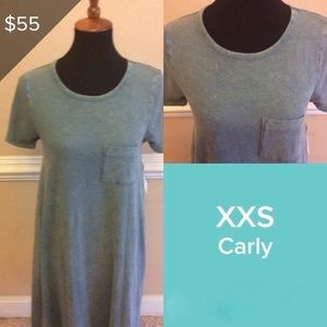 NWT Lularoe Blue Acid Wash Carly XXS Dress